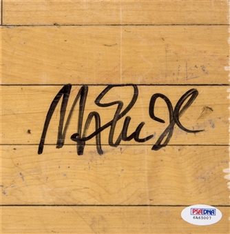 Magic Johnson Autographed Chicago Bulls Stadium Floor Piece (PSA/DNA)